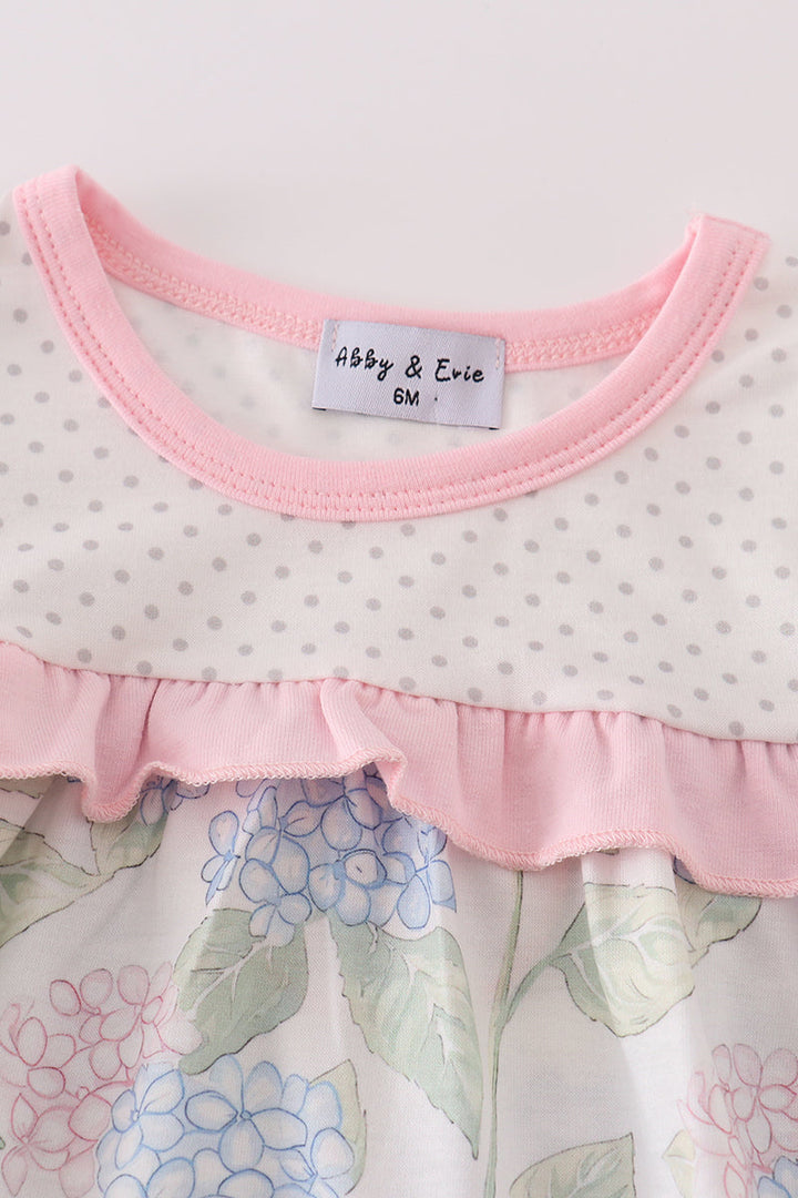 Pink Blossom Serenity Print Ruffle Bubble