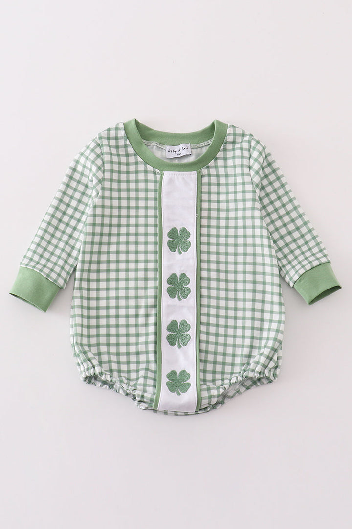 Green Clover Embroidery Boy Bubble