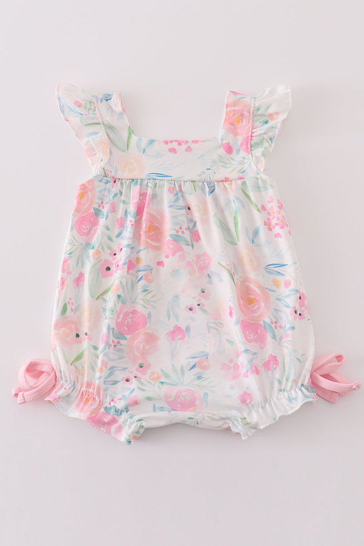 Pink Pastel Meadow Print Girl Bubble