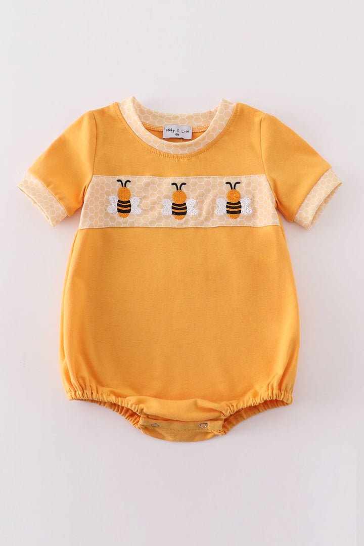 Yellow Bee Embroidery Boy Bubble