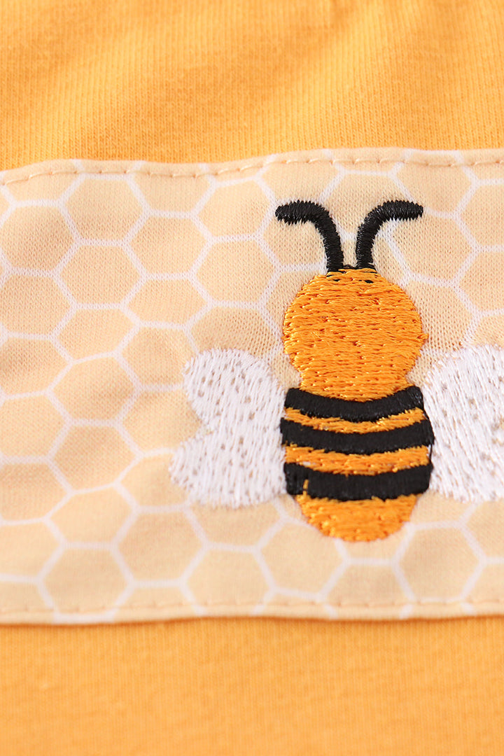 Yellow Bee Embroidery Boy Bubble