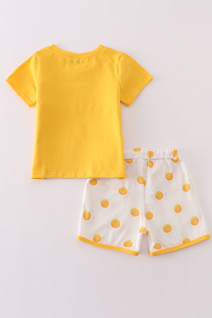 Yellow You Are My Sunshine Embroidery Boy Set