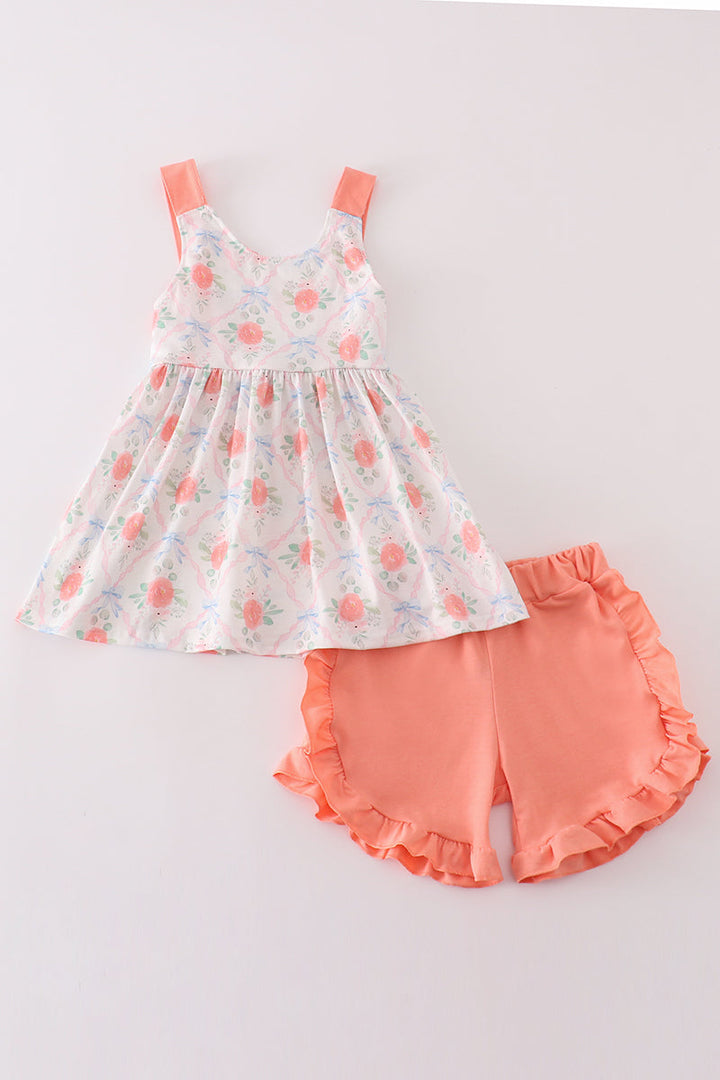 Coral Bloom Girl Set