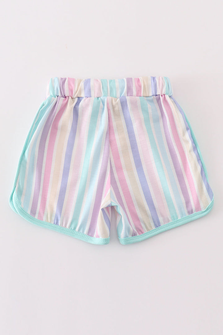 Multicolored Stripe Girl Shorts