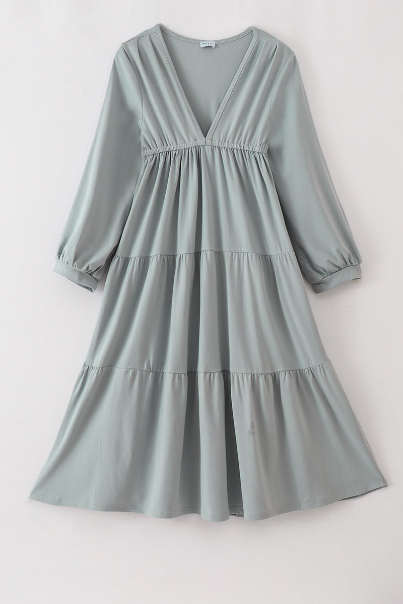 Blue Tiered Mom Dress