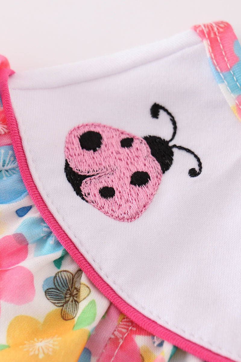 Floral Bee Embroidery Girl Bubble