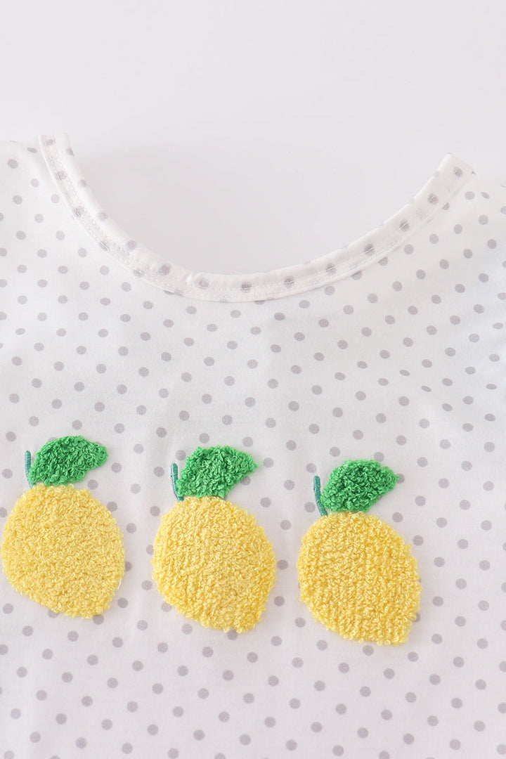 Blue Lemon French Knot Girl Set