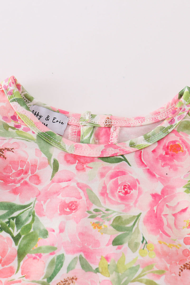 Pink Blossom Charm Print Girl Bloomer Set