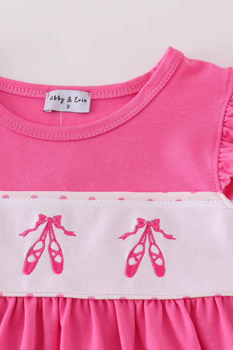 Pink Ballerina Embroidery Girl Dress