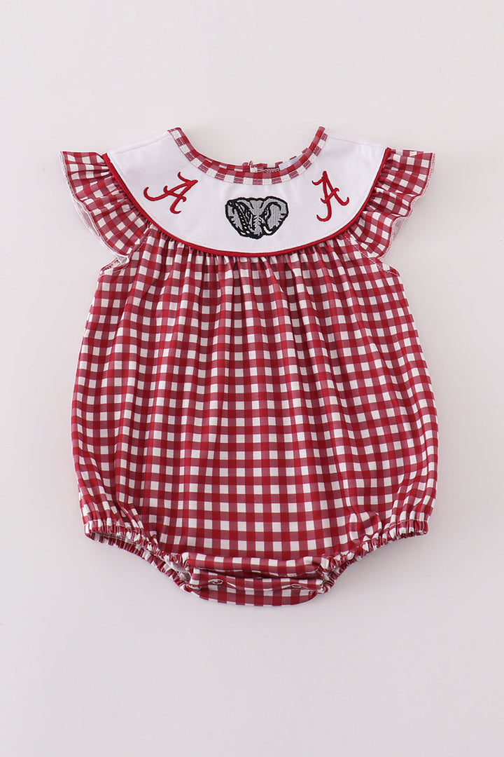 Alabama Embroidery Girl Gingham Bubble