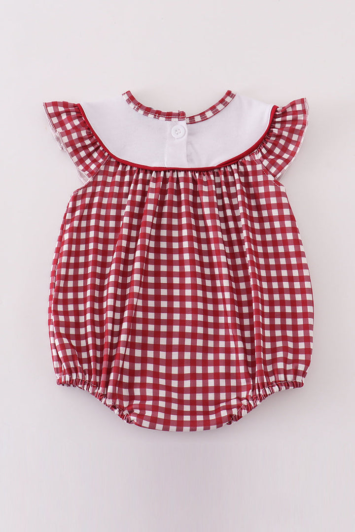 Alabama Embroidery Girl Gingham Bubble