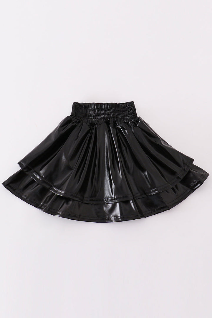 Black Girl Ruffle Laser Skorts