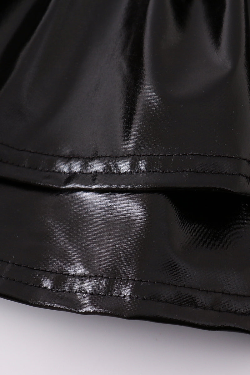 Black Girl Ruffle Laser Skorts