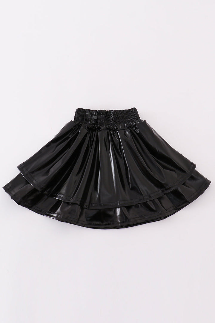 Black Girl Ruffle Laser Skorts