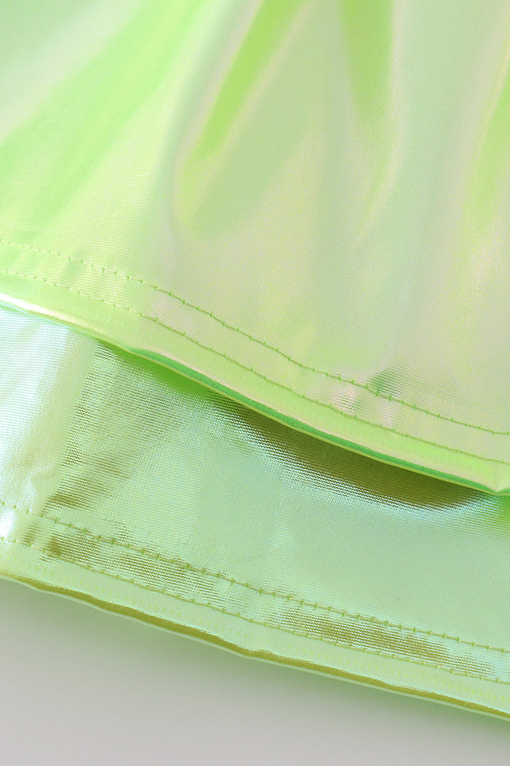 Chartreuse Girl Ruffle Laser Skorts