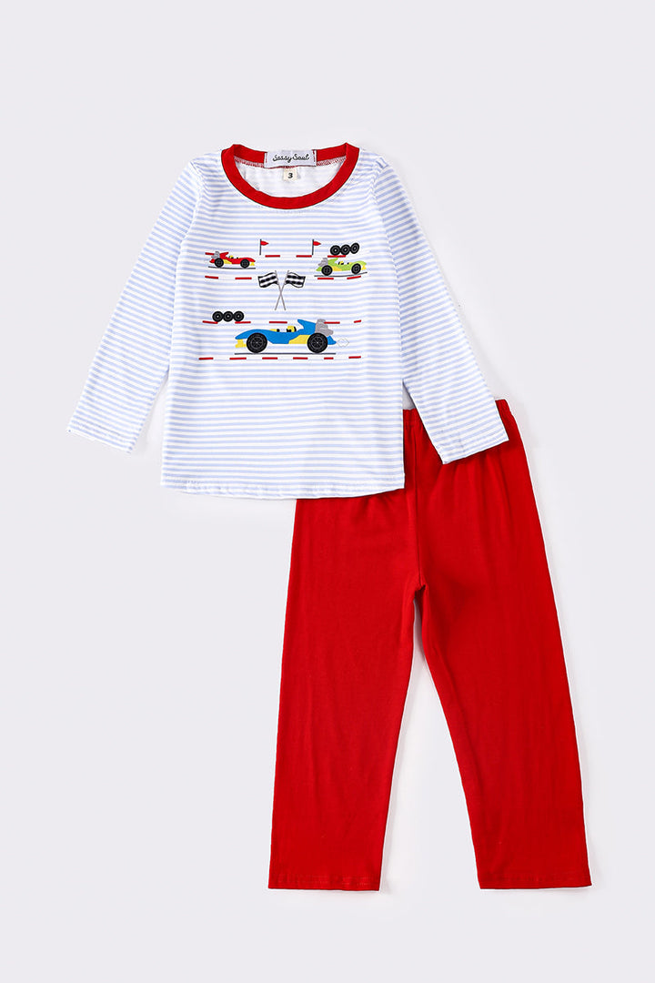 Red Car Print Boy Set