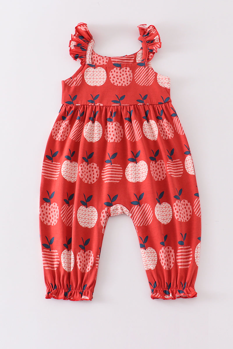 Apple Print Girl Romper