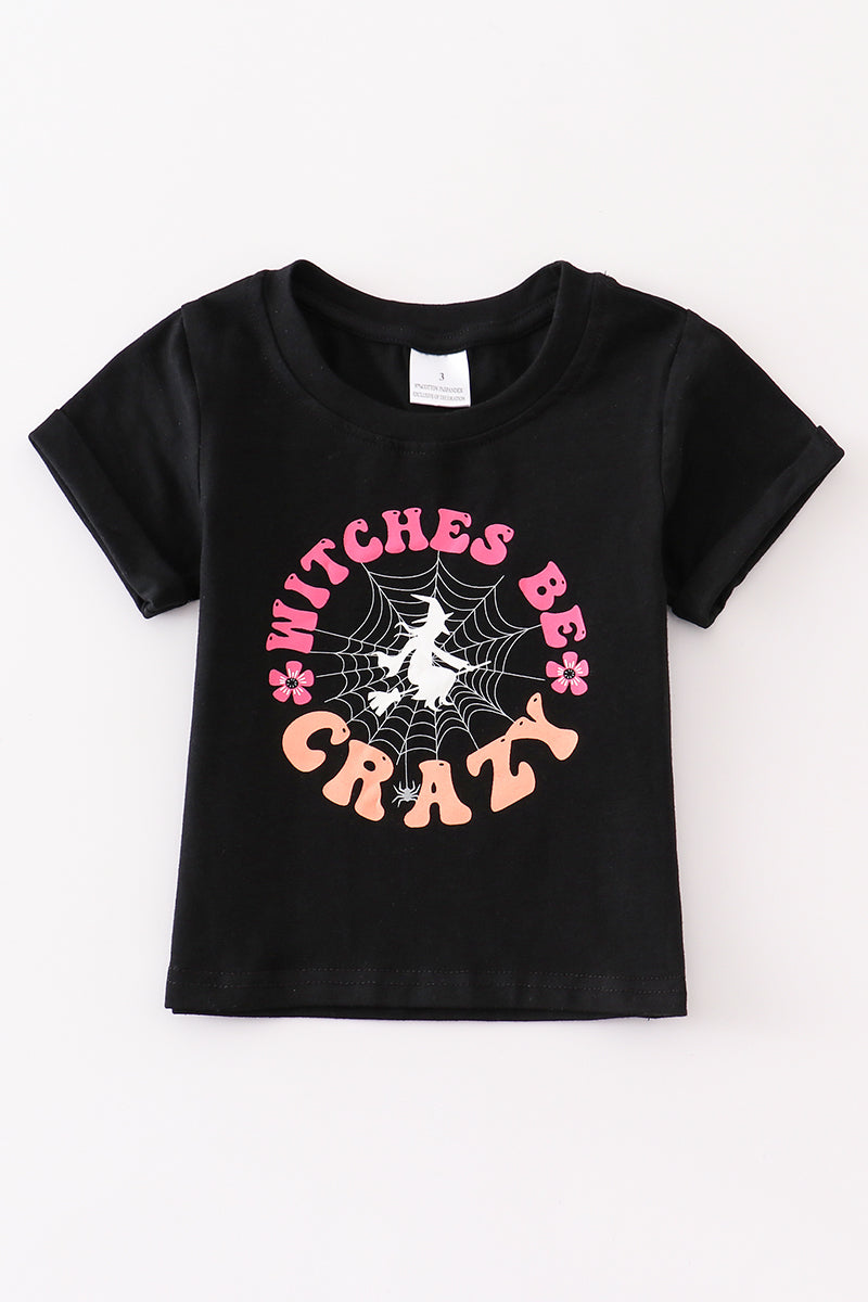 Black Halloween Witch Girl Top