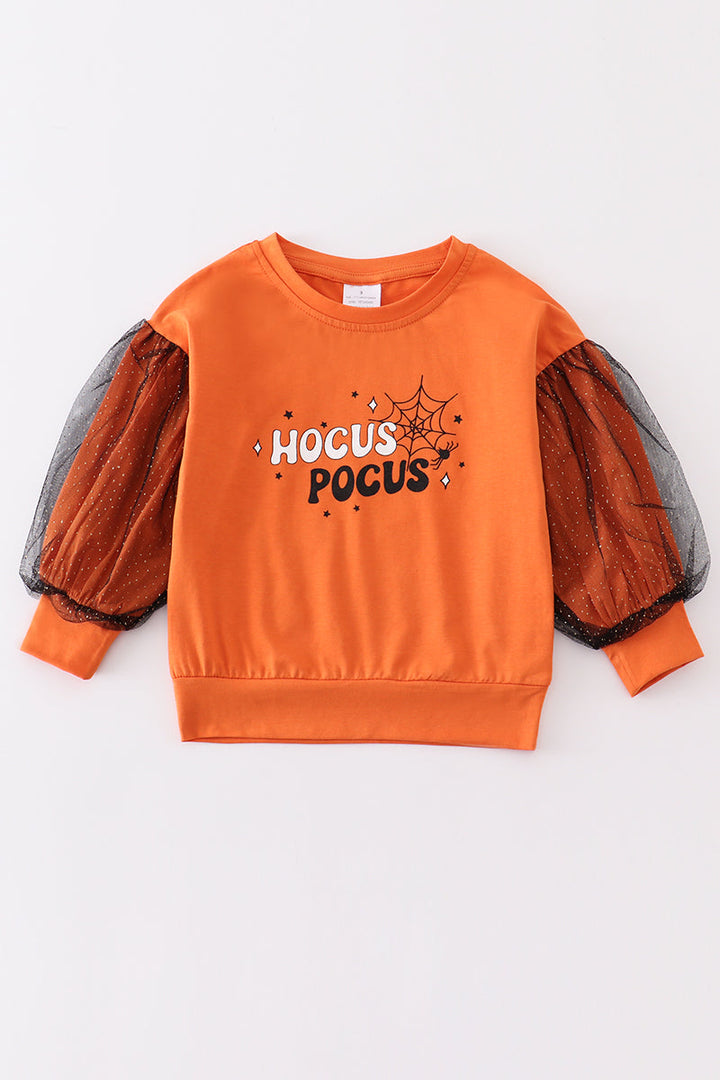 Orange "hocus Pocus" Girl Top