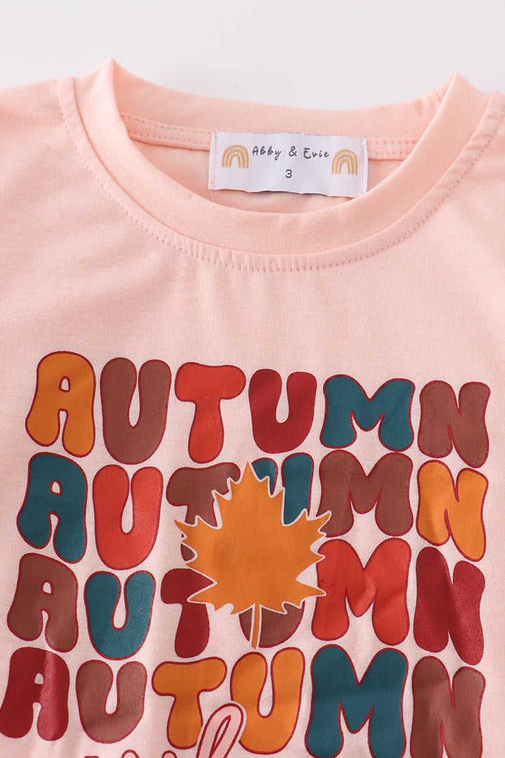 Coral "autumn" Girl Top