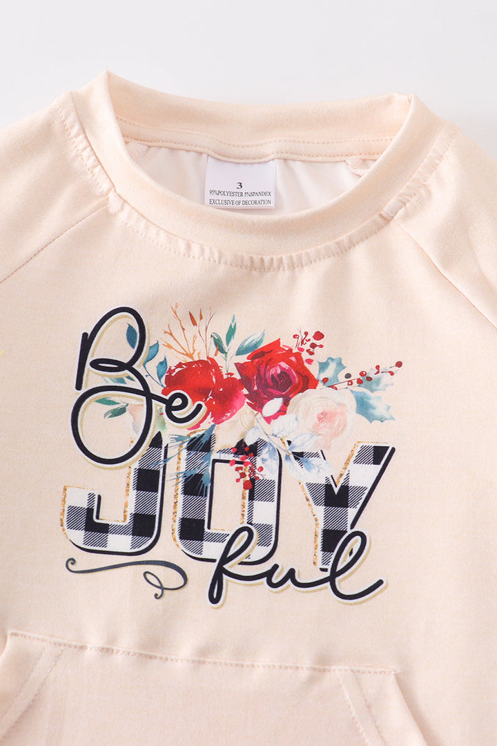 Beige Floral "joy" Mommy & Me Top